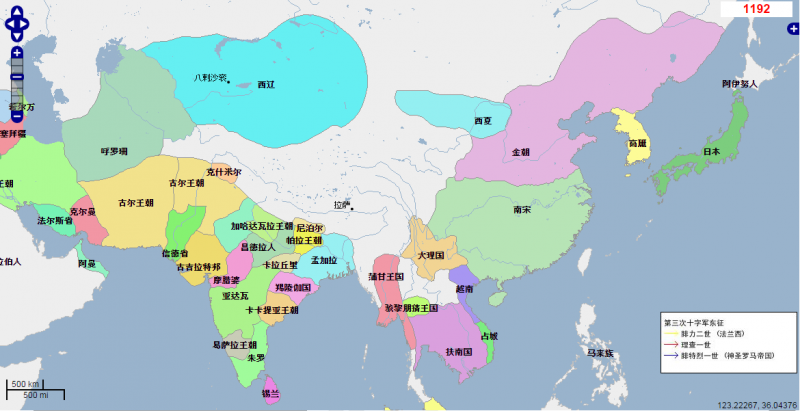 檔案:西元1192世界局勢圖.png